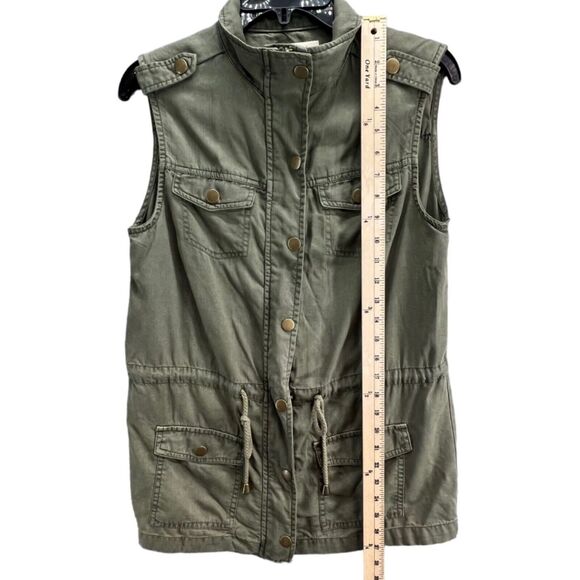 Altar'd State Vest Womens Small Olive Green Utility Zip Snap Pockets Gorpcore - Picture 5 of 12